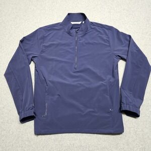 Peter Millar Crown Sport  Dunes Quarter Zip Mens Navy Pullover  Small